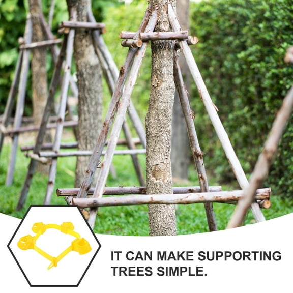 NICEXMAS 4Pcs Plastic Tree Stake and Support System for Garden with Wind Resistant Straps