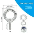 thumbnail image 2 of Uxcell Eye Bolt with Nut,304 Stainless Steel Lifting Shoulder Eyebolt Lift Thread Screws for Hanging M4 x 11mm 6, 2 of 5