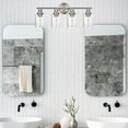 thumbnail image 5 of Melucee 4-light Vanity Light with Round Plate – Brushed Nickel Modern Bathroom Light Fixture, Dimmable Wall Sconce for Mirror, Bedroom, Makeup Area, 5 of 7