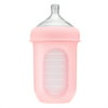 Boon Nursh Reusable Silicone Pouch Baby Bottle, Air-Free Feeding, Pink Multi Pack, 8 Oz, 3 Pk