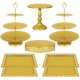 thumbnail image 1 of Set de soportes para postres Fivenl de 8 piezas, metal dorado, de 3 niveles, 1 of 7