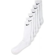 Dri-Fit Classic Cushioned Crew Socks 6 PAIR White with Black Swoosh Logo) LARGE