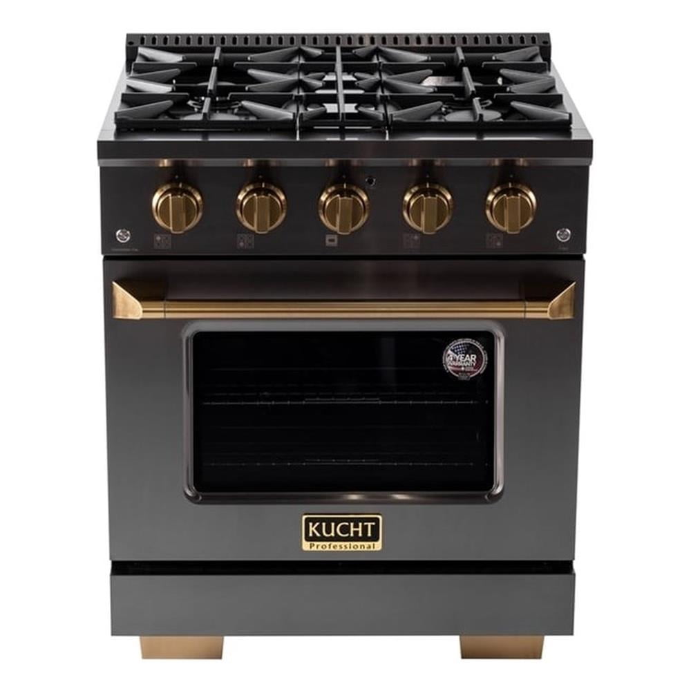 Pemberly Row 30" 5.2 cu. ft. Dual Fuel Range Natural Gas in Titanium Steel