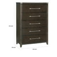 thumbnail image 5 of Benjara Bery 54 Inch Tall Dresser Chest, 5 Drawers, Metal Handles, Dark Brown, 5 of 6