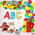 thumbnail image 2 of Abc Juego De Arco De Regreso A La Escuela Adorno De Jardín Alternativo - Paquete De 129 Globos De Manzana, Globo De Autobús Escolar - Decoraciones De Bienvenida De Regreso A La Escuela para El Ho, 2 of 5