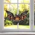 thumbnail image 2 of Acrylic Window Hanging, Elegant Bat with Amber Mosaic Wings Stained Glass Style – Enchanting Decor for Halloween Lovers, 2 of 3