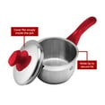 thumbnail image 3 of YBM Home Professional Chef’s 18/10 Stainless Steel Sauce Pot Covered Tri-Ply Capsule Base with Bakelite Handle, Terrific Mirror Silver - Red, 3 of 4