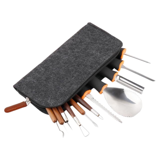 Juego De Herramientas De Artesanía De Taldo De Cabaza De Precisión, Bolsa 11PCS Sunnimix Plantillas para tallar calabazas