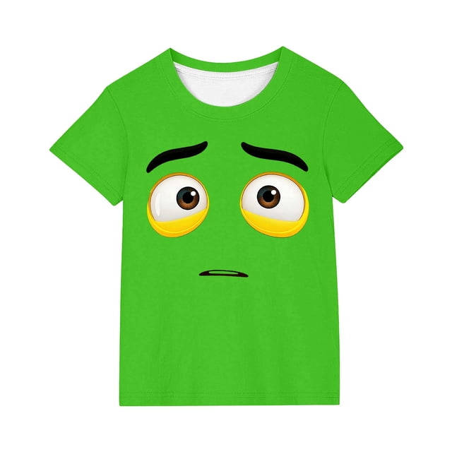 Hauts à Manches Courtes Mignons pour Femmes, T-Shirt Décontracté à Imprimé Couleur Unie, 1 Pce