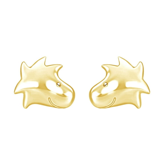 AFFY 10k Solid Yellow Gold Woodstock Stud Earrings