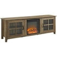 thumbnail image 3 of Home Square 2 Piece Set with 70" Fireplace TV Stand and Bar Cabinet in Oak, 3 of 20