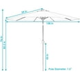 thumbnail image 4 of Sunnydaze 96" Gray Solid Octagon Market Umbrella with Solar LED Lights and Push-Button Tilt, 4 of 13