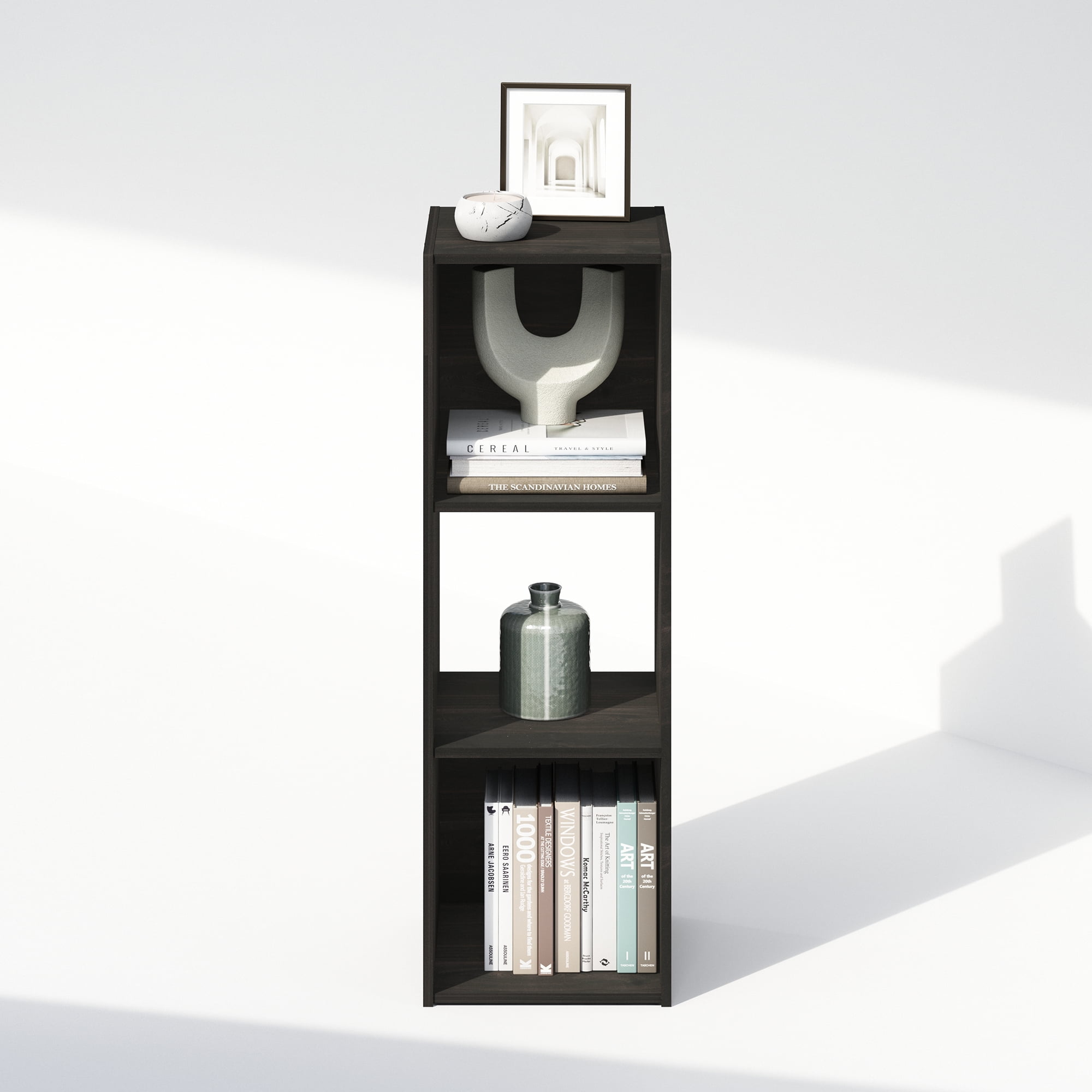 Furinno PELLI CUBIC Storage Cabinet in Bookcase in Bookshelf in 3-Cube Espresso