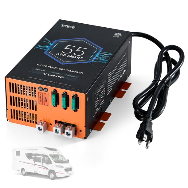 VEVOR RV Converter 55 Amp 110V AC a 12V DC RV Convertidor de potencia Cargador de batería
