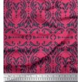 thumbnail image 1 of Soimoi Pink Rayon Fabric Moroccan Damask Print Fabric by Yard 42 Inch Wide, 1 of 3