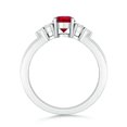 thumbnail image 2 of Angara Natural 0.6 Ct. Ruby with Diamond Classic Ring in Sterling Silver for Women (Ring Size: 11.5), 2 of 8