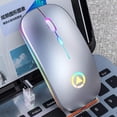 thumbnail image 2 of Computer Mouse, 2.4G Wireless Rechargeable Bluetooth 3.0/5.0 Mute Gaming Mouse for Computer Black One Size, 2 of 8
