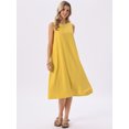 thumbnail image 3 of DARING DIVA Linen Sleeveless Dress Large Yellow, 3 of 8