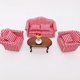 thumbnail image 3 of KAKOWELY 1 juego de minimuebles con adorno de sofá a cuadros con almohadas decorativas, 3 of 4