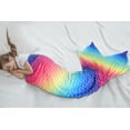 thumbnail image 4 of Catalonia Kids Mermaid Tail Blanket, Cozy Mermaid Sleeping Bag, Fish Scale Pattern, Perfect Gift for Girls Teen, Rainbow, 61" x 20", 4 of 8