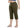 thumbnail image 3 of Grianlook Ladies Palazzo Pant Straight Leg Loungewear Capri Pants Women Lounge Bottoms Boho High Waist Trousers Army Green 2XL, 3 of 4
