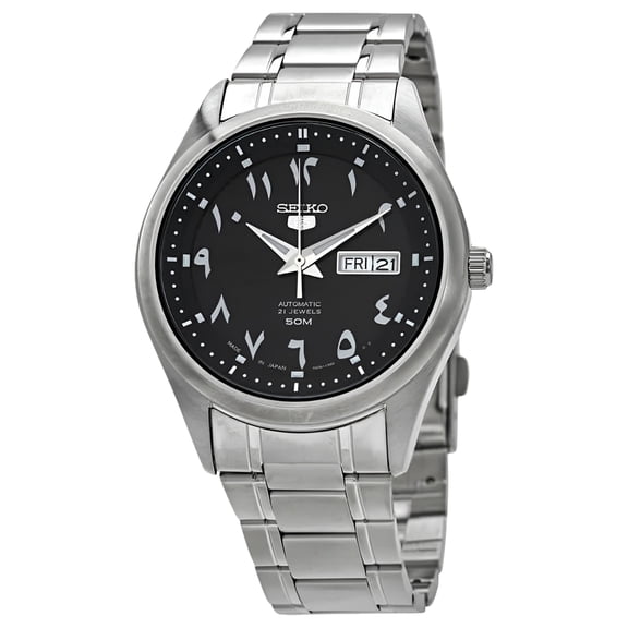 Seiko Reloj 5 Automático para Hombre con Esfera Negra y Números Arábigos SNKP21J1
