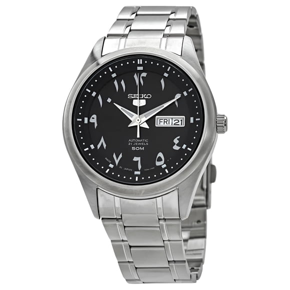 Seiko Reloj 5 Automático para Hombre con Esfera Negra y Números Arábigos SNKP21J1