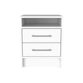 thumbnail image 4 of Nmkwnr 2 Drawer Nightstand with Open Shelf and Handle, Beside Table for Living Room, Bedoom, White, 4 of 8