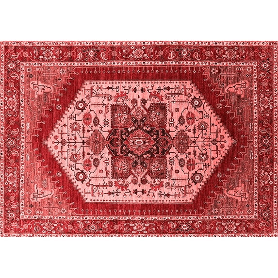 Ahgly Company Indoor Rectangle Oriental Red Industrial Area Rugs, 5' x 7'