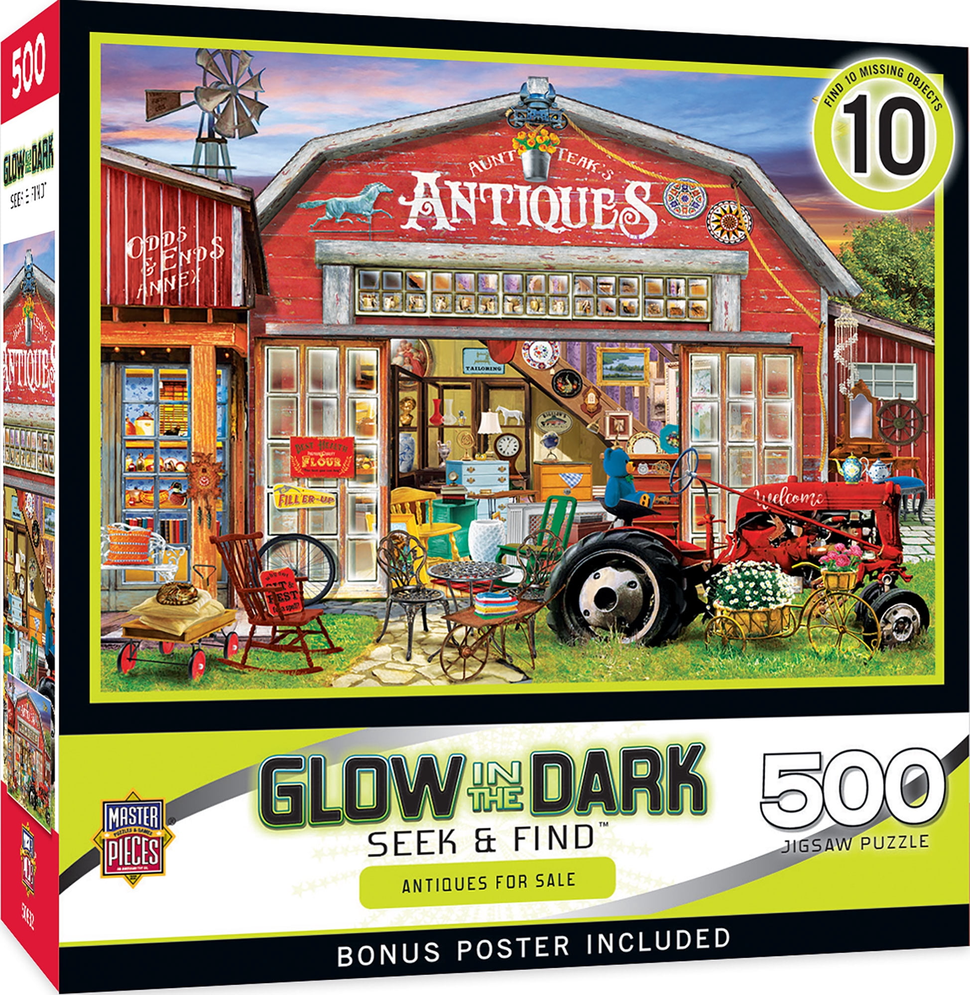 Hidden Images Glow In The Dark - Antiques for Sale 500 Piece Puzzle