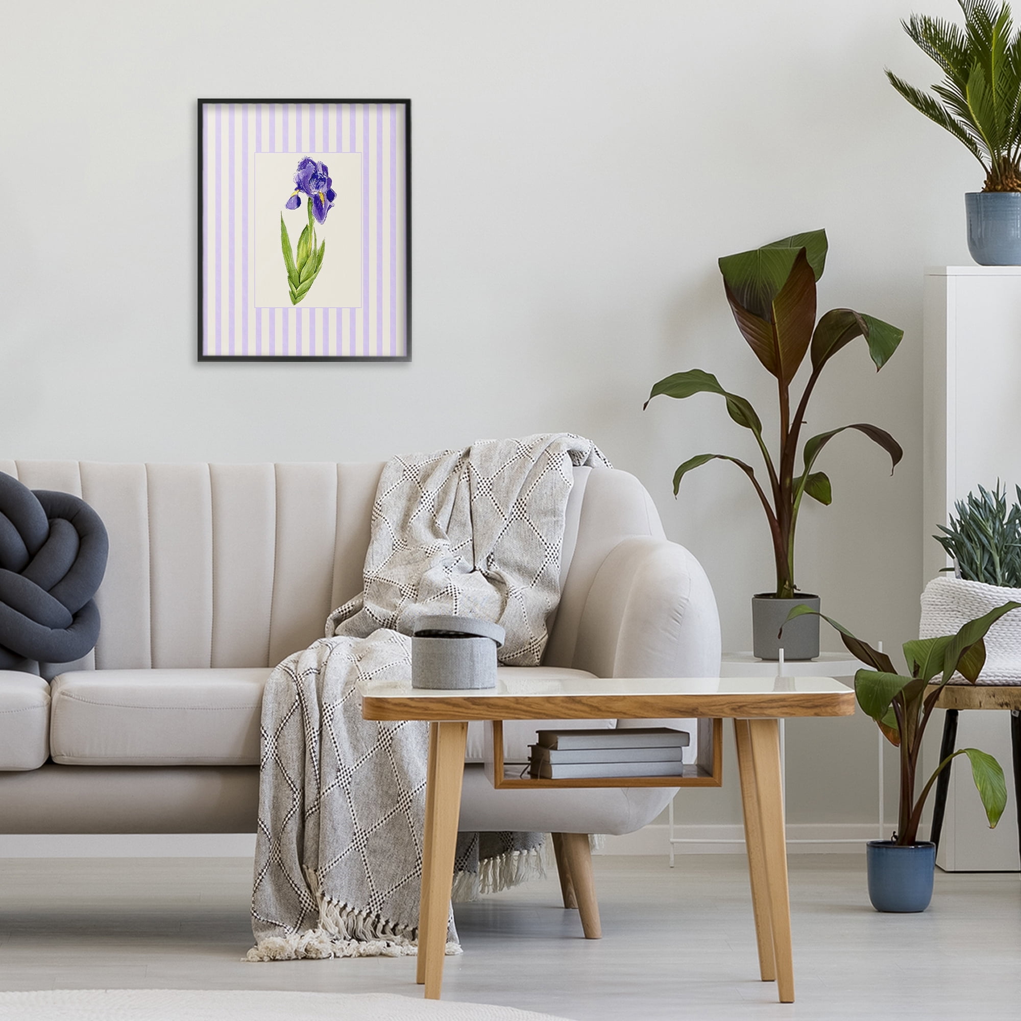 Purple Stripe Iris Black Framed Giclee Art, design by Lisa Wehmeyer