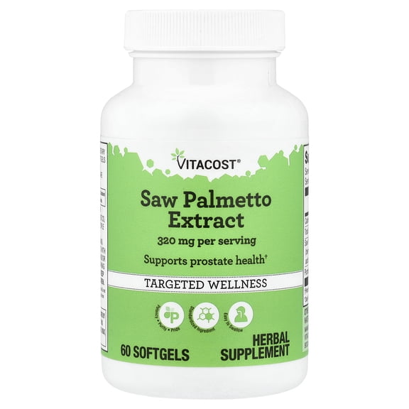 Vitacost Saw Palmetto Extract, 60 Softgels