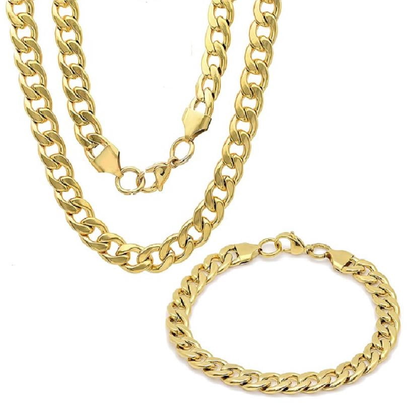 Men's 18k Gold Plated Stainless Steel 