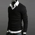 thumbnail image 3 of Men's Solid Color V-neck Knit Sweater Pullover_Gift Of G, 3 of 5
