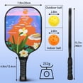 thumbnail image 3 of Pickleball Paddles Set Of 1, Fiberglass Surface, Vintage Floral Print, 1 Paddle, 2 Balls & Bag, 3 of 5