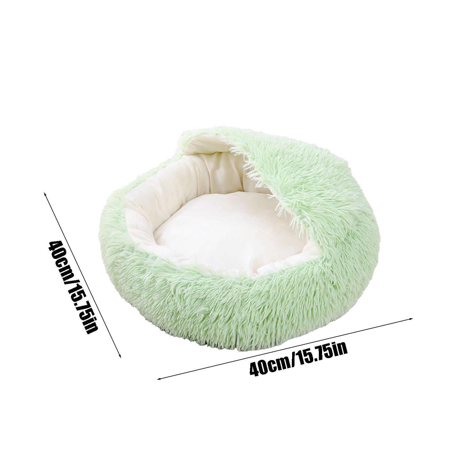 YUNAFFT Cat Bed Round Plush Fluffy Hooded Cat Bed Cave, Cozy for Indoor Cats or Small Dog beds, Soothing Pet Beds Doughnut Calm Anti-nxiety Dog Bed - Waterproof Bottom Washable
