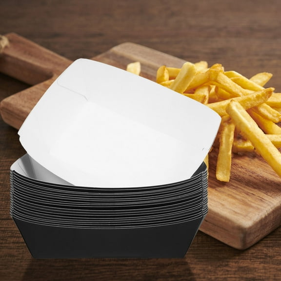 OUNONA Black Kraft Paper Containers for Take Out, Versatile Use, 20Pcs