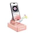 thumbnail image 1 of Soporte portátil para teléfono con altavoz Bluetooth JTEMAN, color rosa, 1 of 6