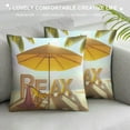 thumbnail image 3 of Leisuo Ocean Beach Relax Decorative Throw Pillow Covers Car Leisure Time Hawaii Coconut Tree Beach Umbrella Pillowcase Home Sofa Couch Cushion Cover, 3 of 5
