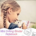 thumbnail image 3 of 2 Sets Mini Transparent 3 Ring Binder Covers with Mini Binder Inner Paper Pockets Clear Soft PVC Notebook Closure Loose Leaf Folder Round Ring Binder Cover Protector with Snap Button (White, Black), 3 of 7