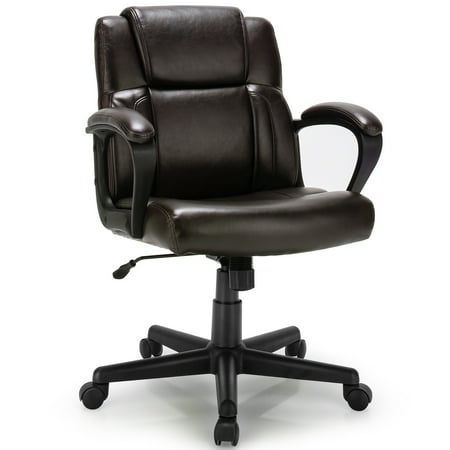 UPC: 7335699966294 | Costway Executive Leather Office Chair Adjustable Computer Desk Chair w/ Armrest