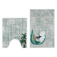 thumbnail image 4 of Sussexhome Toilet Mat Set - 2-Piece Designer Print Bathroom Contour Rugs Combo - Non Slip, Soft Cotton & Absorbent Floor Carpets - Machine Washable - 20x31.5" Large Sink Bathmat, 20x24" Toilet Rug, 4 of 10