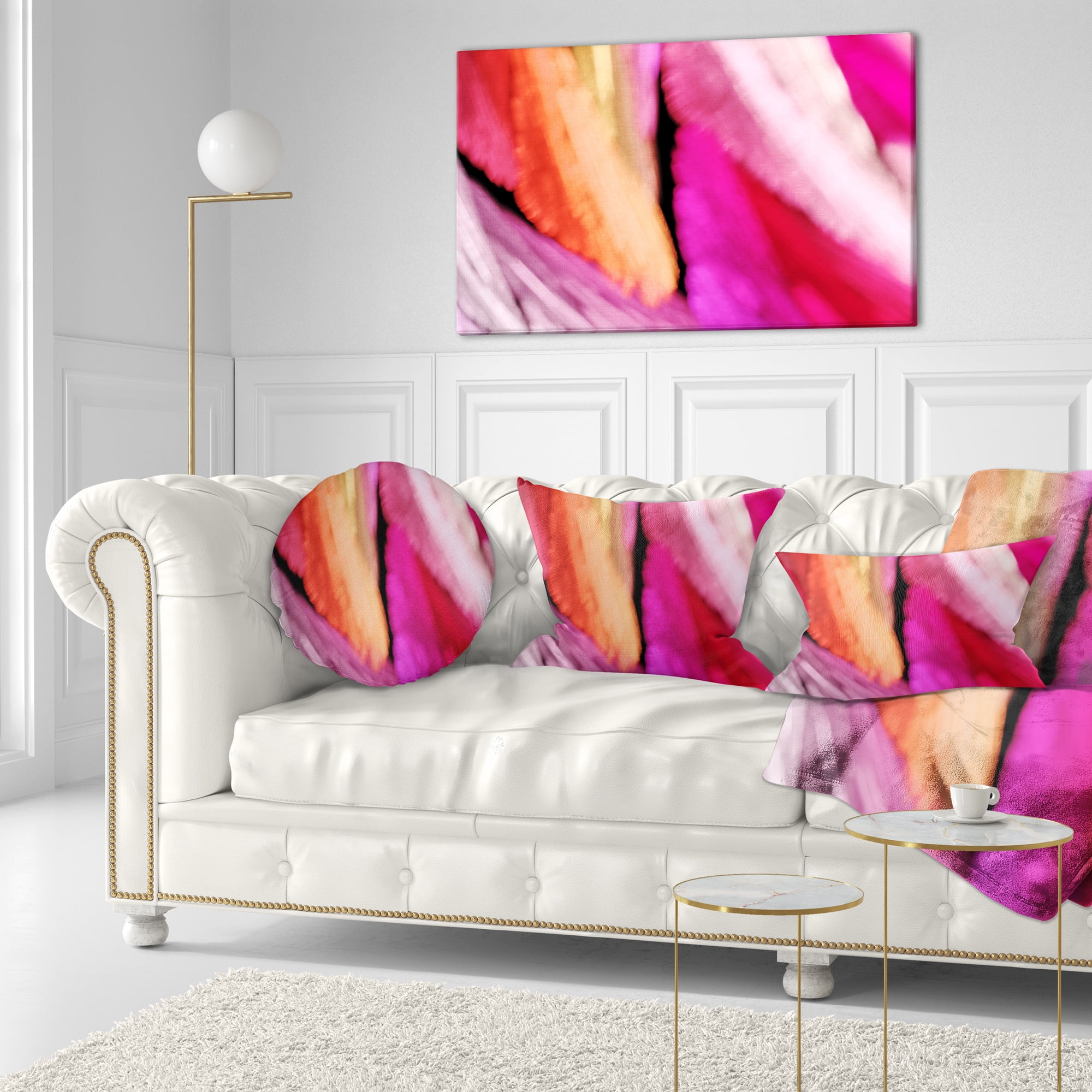 Designart Red Vibrant Brushstrokes - Abstract Throw Pillow - 12x20