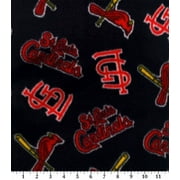 MLB St Louis Cardinals Fleece Fabric, per Yard
