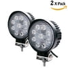 "Phenas 2Pcs 4"" 27W Round Flood LED Work Light Waterproof rate IP67 Super Bright Driving Light for ATV Jeep Wrangler 4x4 Rv Trailer Fishing Boat Tractor Truck, 2 Years Warranty"