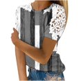 thumbnail image 2 of Fiudx Camisas para Mujer Blusa de Manga Corta con Cuello Redondo y Estampado para Mujer, 2 of 5