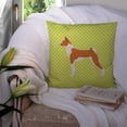 thumbnail image 3 of Carolines Treasures BB3874PW1414 Basenji Checkerboard Green Fabric Decorative Pillow, 3 of 4