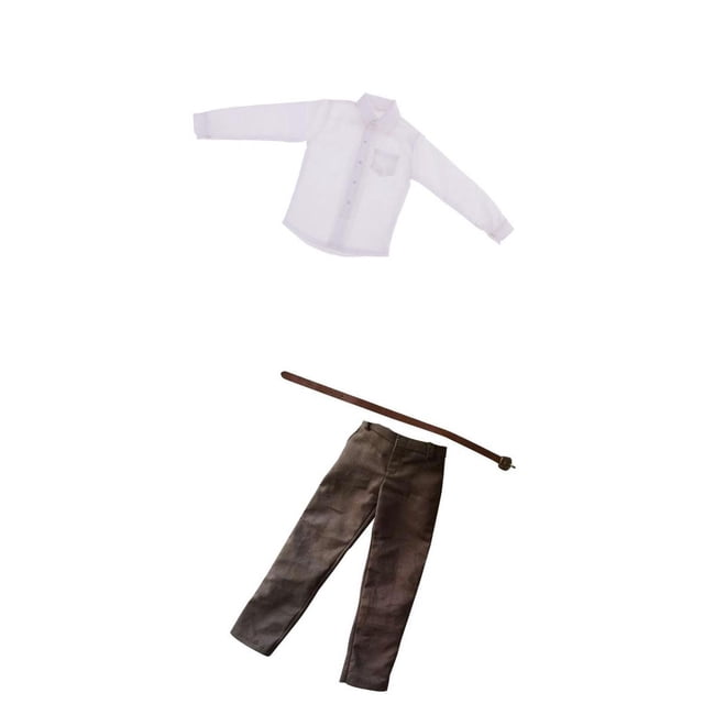 De De Manga Larga Blanca Pantalones Cinturón 1/6 12 '' Accesorios De Ropa