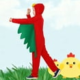 thumbnail image 3 of WhouRiu Little Boy Girl Outfits Role Play Cartoon Chicken Shaped Long Sleeve Bodysuit Holiday Party Soft Outfit Set Red,Sized 7-8, 3 of 6