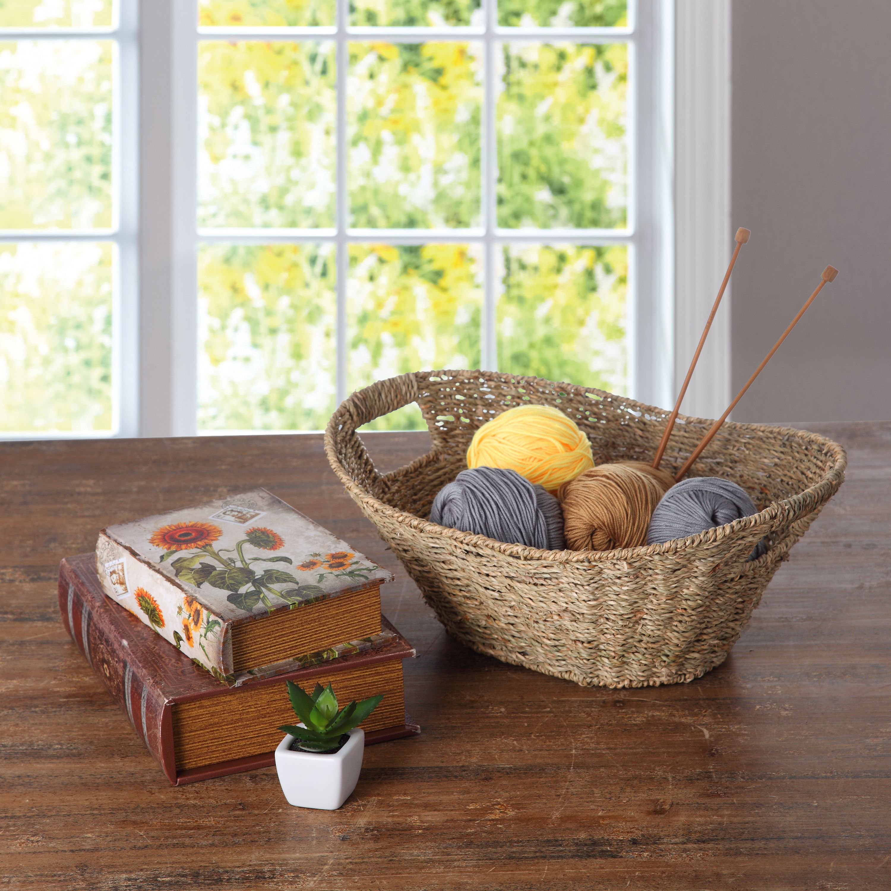 Home Zone Seagrass Natural Oval Basket
